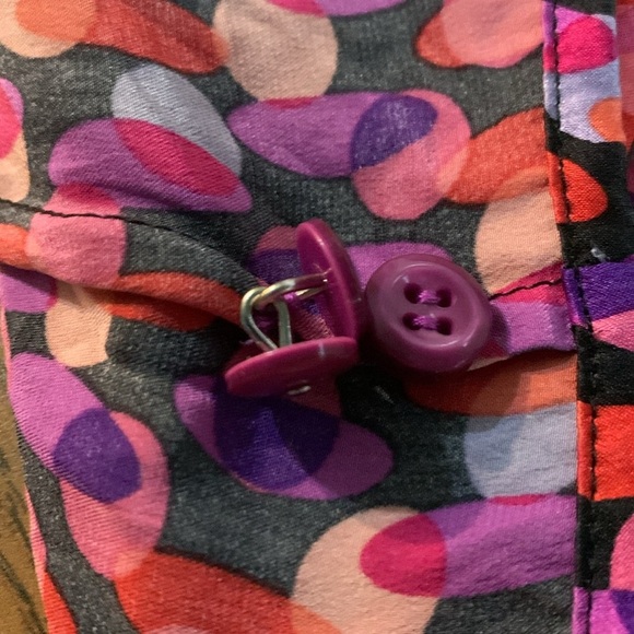 I.E Woman 100% Silk L/S Flare Cuffs Pink B Orange Purple 24W Button Down 24W - Picture 10 of 10